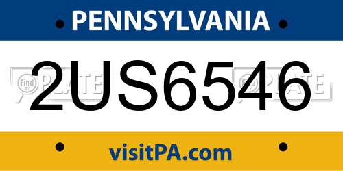 2US6546 Pennsylvania License Plate