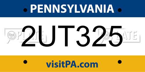 2UT325 Pennsylvania License Plate