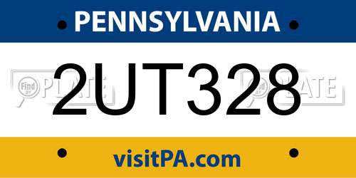 2UT328 Pennsylvania License Plate