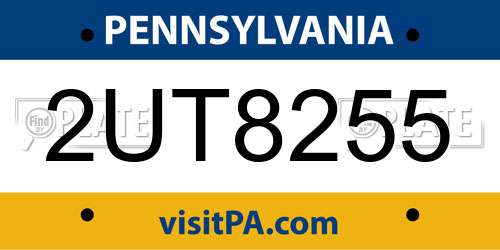 2UT8255 Pennsylvania License Plate