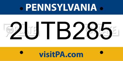2UTB285 Pennsylvania License Plate