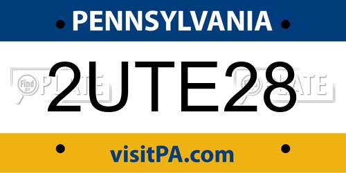 2UTE28 Pennsylvania License Plate