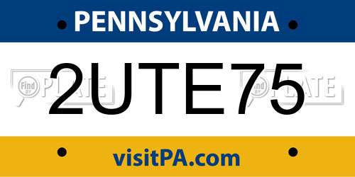 2UTE75 Pennsylvania License Plate