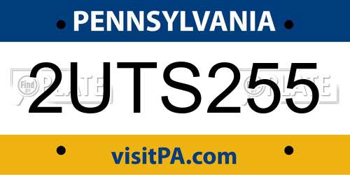 2UTS255 Pennsylvania License Plate