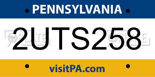 2UTS258 Pennsylvania License Plate