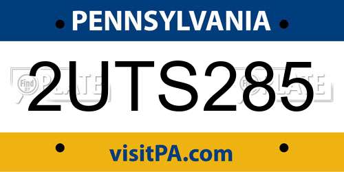 2UTS285 Pennsylvania License Plate