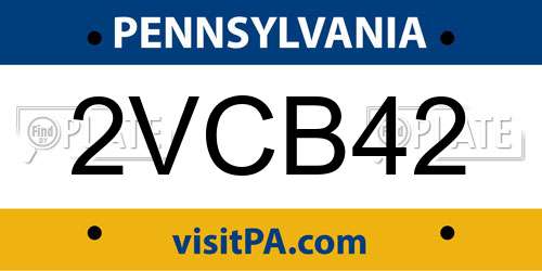 2VCB42 Pennsylvania License Plate