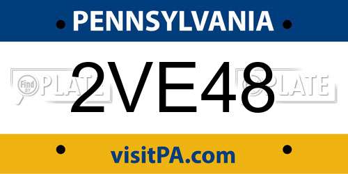2VE48 Pennsylvania License Plate