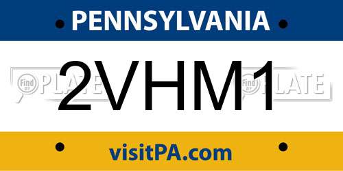 2VHM1 Pennsylvania License Plate