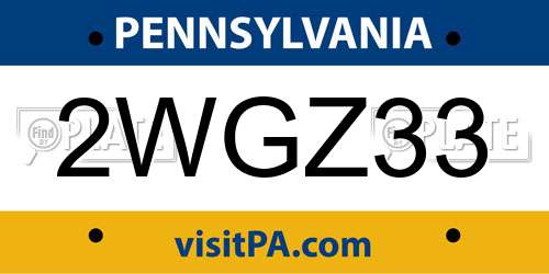 2WGZ33 Pennsylvania License Plate