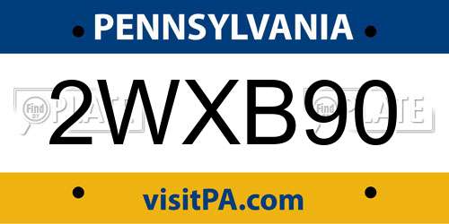 2WXB90 Pennsylvania License Plate