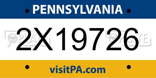 2X19726 Pennsylvania License Plate