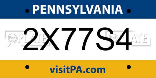 2X77S4 Pennsylvania License Plate