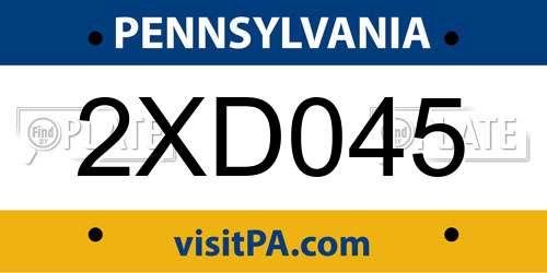 2XD045 Pennsylvania License Plate