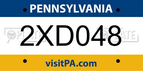 2XD048 Pennsylvania License Plate