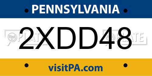 2XDD48 Pennsylvania License Plate