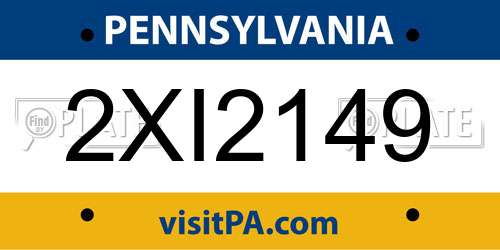 2XI2149 Pennsylvania License Plate