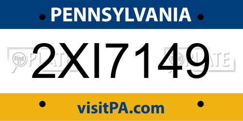 2XI7149 Pennsylvania License Plate