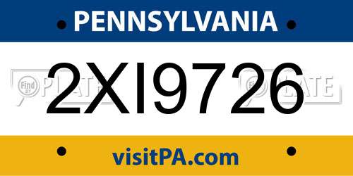 2XI9726 Pennsylvania License Plate