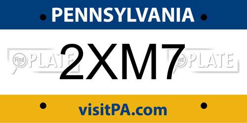 2XM7 Pennsylvania License Plate