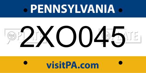 2XO045 Pennsylvania License Plate