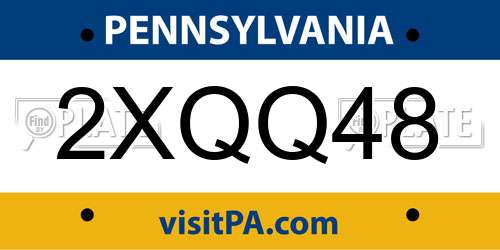 2XQQ48 Pennsylvania License Plate
