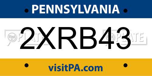 2XRB43 Pennsylvania License Plate