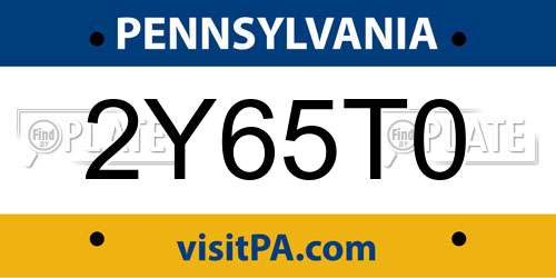2Y65T0 Pennsylvania License Plate