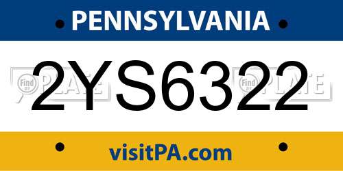 2YS6322 Pennsylvania License Plate