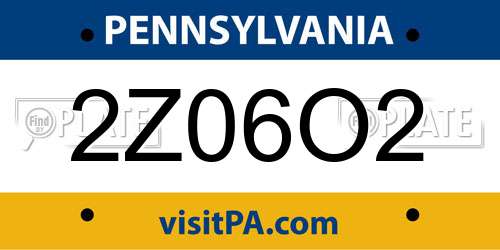 2Z06O2 Pennsylvania License Plate