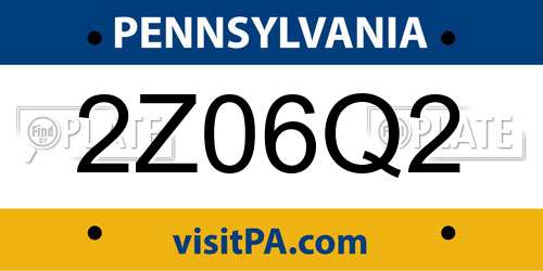2Z06Q2 Pennsylvania License Plate