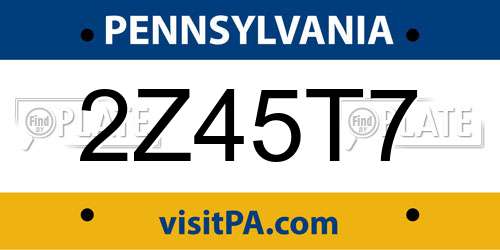 2Z45T7 Pennsylvania License Plate