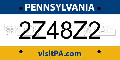 2Z48Z2 Pennsylvania License Plate