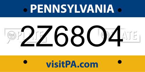 2Z68O4 Pennsylvania License Plate
