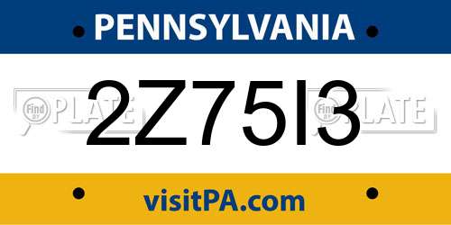 2Z75I3 Pennsylvania License Plate