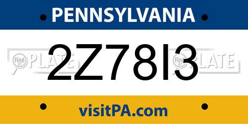 2Z78I3 Pennsylvania License Plate