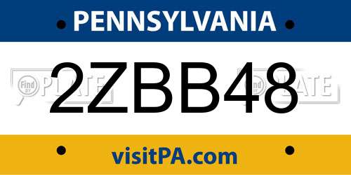 2ZBB48 Pennsylvania License Plate