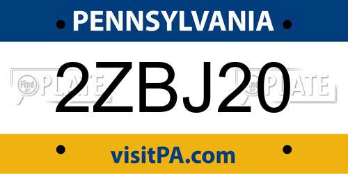 2ZBJ20 Pennsylvania License Plate