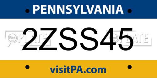 2ZSS45 Pennsylvania License Plate