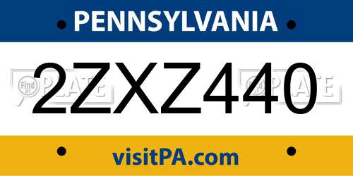 2ZXZ440 Pennsylvania License Plate