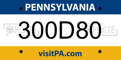 300D80 Pennsylvania License Plate