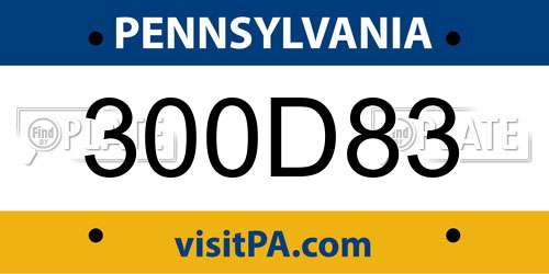 300D83 Pennsylvania License Plate