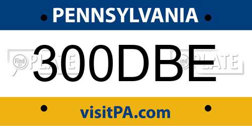 300DBE Pennsylvania License Plate
