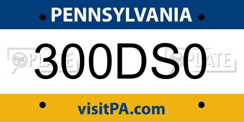 300DS0 Pennsylvania License Plate