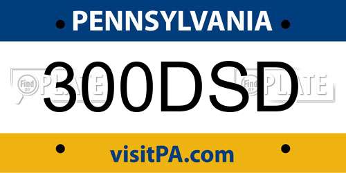 300DSD Pennsylvania License Plate