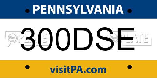 300DSE Pennsylvania License Plate