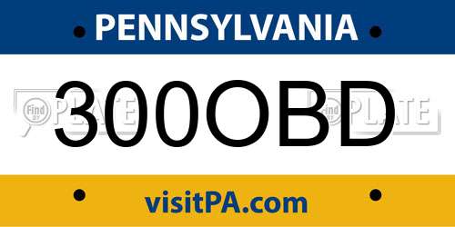 300OBD Pennsylvania License Plate