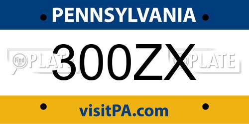 300ZX Pennsylvania License Plate