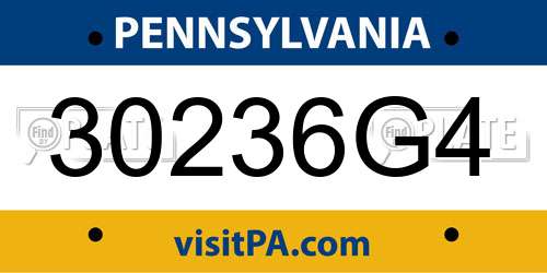 30236G4 Pennsylvania License Plate