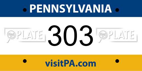 303 Pennsylvania License Plate